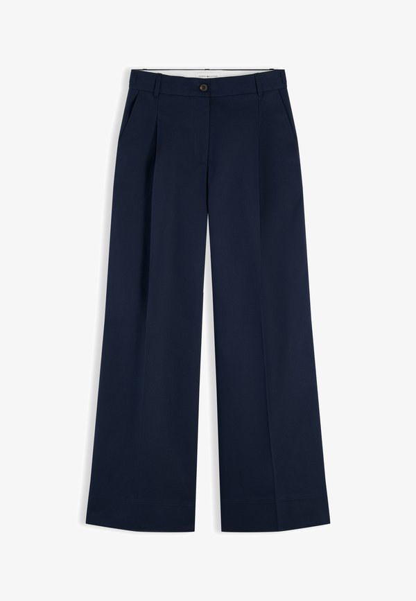 Tommy Hilfiger WIDE LEG - Trousers - dark night navy
