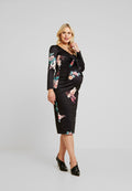 True Violet Maternity PLUNGE FRONT TIE BODYCON