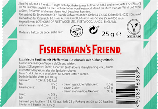 Pastillen, mint, Minze, zuckerfrei Fisherman's Friend