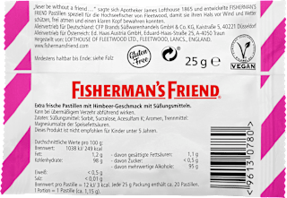 Pastillen, Raspberry, zuckerfrei Fisherman's Friend