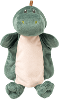 Handpuppe Dino, grün + beige fluffies