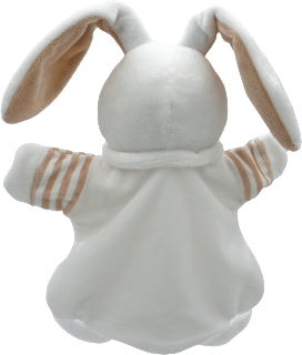 Handpuppe Hase, weiß fluffies