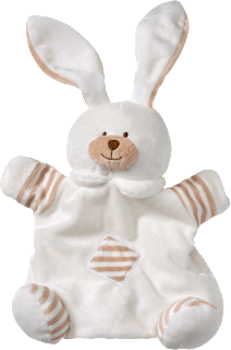 Handpuppe Hase, weiß fluffies