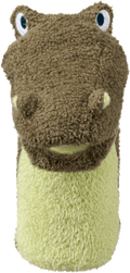 Handpuppe Krokodil, grün + braun fluffies