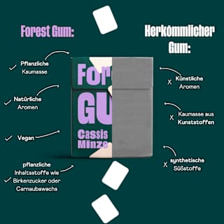 Kaugummi, Cassis Minze, zuckerfrei Forest GUM