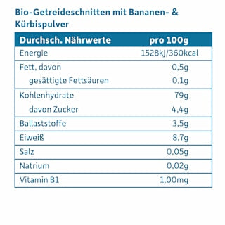 Babysnack Knusper-Schnitte Banane & Kürbis ab dem 8. Monat, 6x14g Freche Freunde