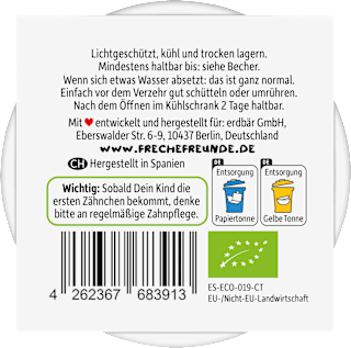 Frucht Creamy Bowl Banane, Himbeere, Apfel ab 1 Jahr (2x120 g) Freche Freunde