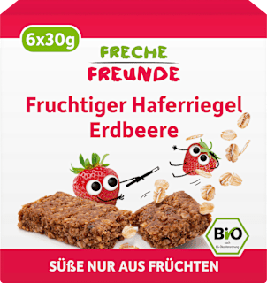 Fruchtriegel Hafer Erdbeere, ab 3 Jahren, (6x30 g) Freche Freunde