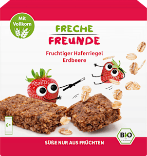 Fruchtriegel Hafer Erdbeere, ab 3 Jahren, (6x30 g) Freche Freunde