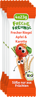 Fruchtriegel mit Getreide Apfel Karotte ab 1 Jahr, (4x23 g) Freche Freunde