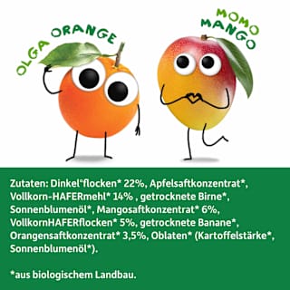Fruchtriegel mit Getreide Mango & Orange ab 1 Jahr, (4x23 g) Freche Freunde