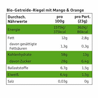 Fruchtriegel mit Getreide Mango & Orange ab 1 Jahr, (4x23 g) Freche Freunde