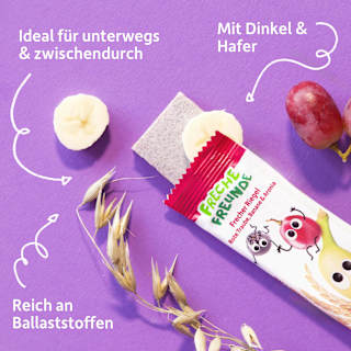 Fruchtriegel mit Getreide Rote Traube, Banane & Aronia ab 3 Jahren, (4x23 g) Freche Freunde
