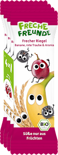 Fruchtriegel mit Getreide Rote Traube, Banane & Aronia ab 3 Jahren, (4x23 g) Freche Freunde