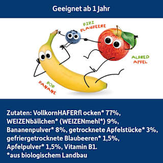 Kindermüsli Banane, Apfel & Blaubeere ab 1 Jahr Freche Freunde