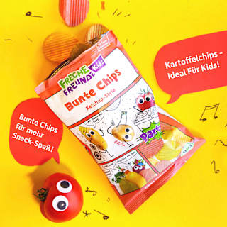 Kindersnack Bunte Chips Ketchup Style, für Schulkinder  Freche Freunde