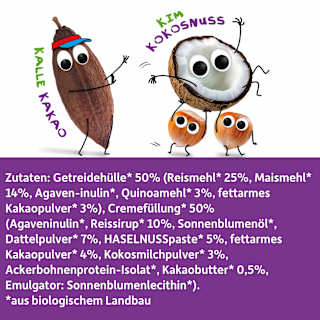 Kindersnack Crunchy Sticks mit Cremefüllung Haselnuss, Kakao & Kokos ab 4 Jahren Freche Freunde