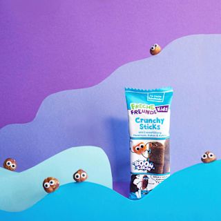 Kindersnack Crunchy Sticks mit Cremefüllung Haselnuss, Kakao & Kokos ab 4 Jahren Freche Freunde
