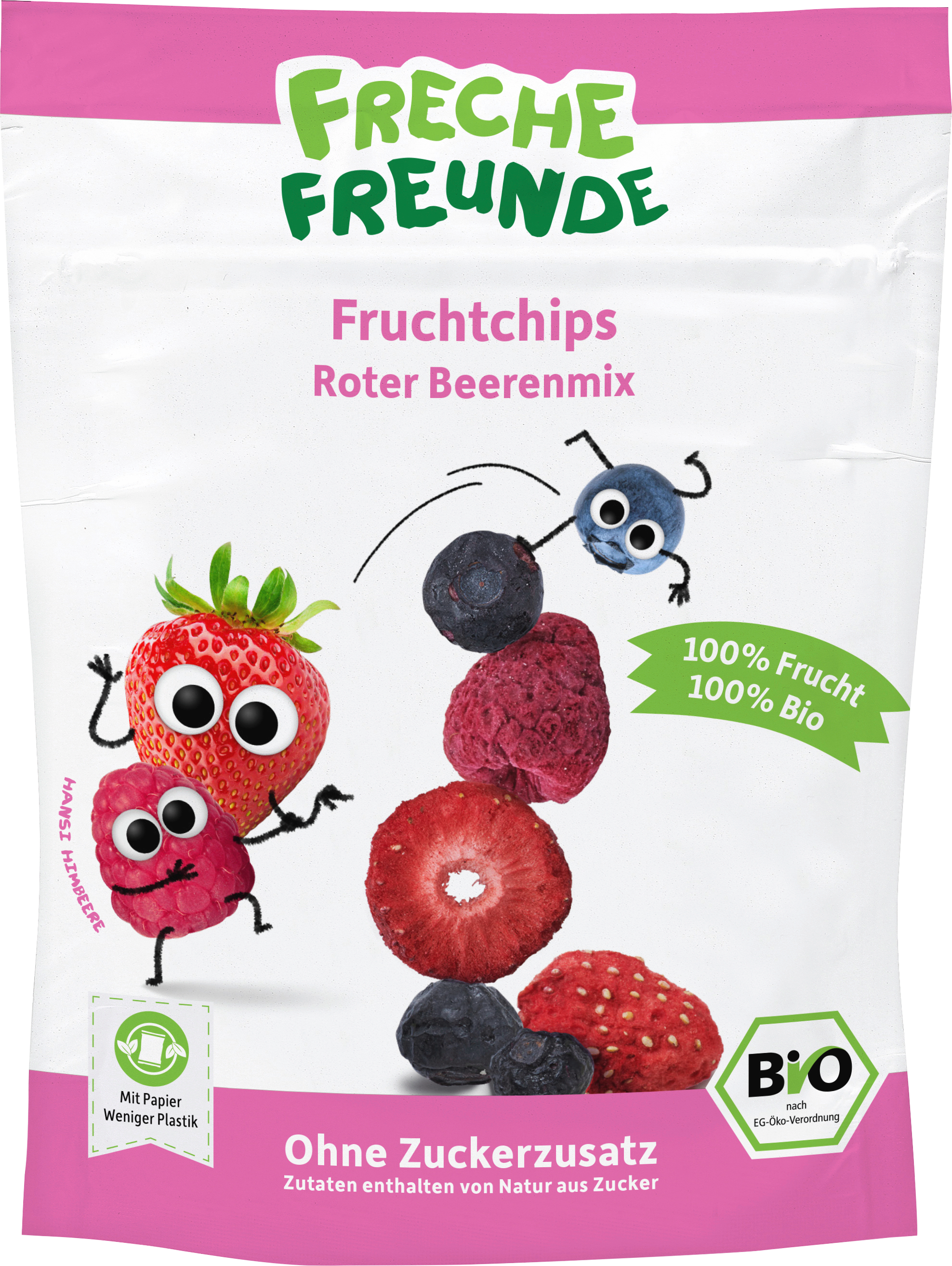 Kindersnack Fruchtchips Roter Beerenmix, ab 3 Jahren Freche Freunde