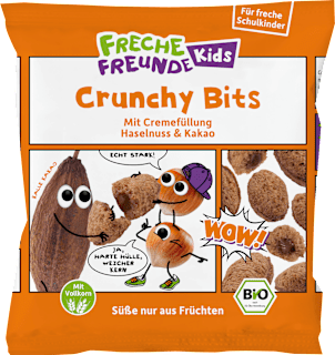 Kindersnack Knusper Bits Kakao Nuss, für Schulkinder Freche Freunde