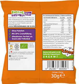 Kindersnack Knusper Bits Kakao Nuss, für Schulkinder Freche Freunde