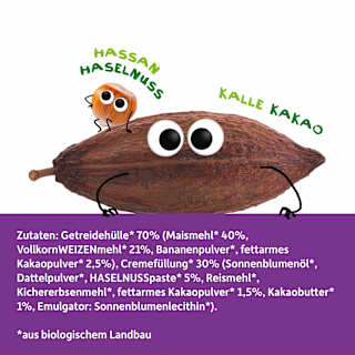 Kindersnack Knusper Bits Kakao Nuss, für Schulkinder Freche Freunde