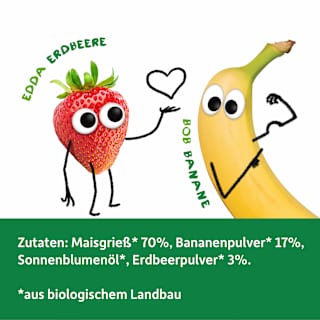 Kindersnack Knusper-Herzchen Banane & Erdbeere, ab 1 Jahr  Freche Freunde
