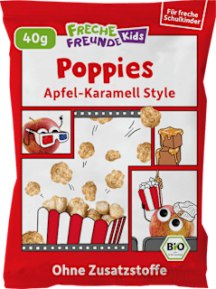 Kindersnack Poppies Apfel-Karamell Style, für Schulkinder Freche Freunde