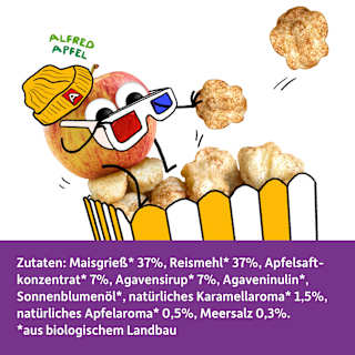 Kindersnack Poppies Apfel-Karamell Style, für Schulkinder Freche Freunde