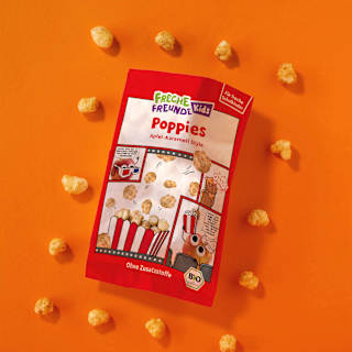 Kindersnack Poppies Apfel-Karamell Style, für Schulkinder Freche Freunde