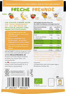 Kindersnack Smoothie Chips Exotik mit Joghurt ab 3 Jahren Freche Freunde