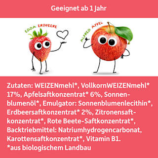 Kindersnack Waffel-Herzchen Apfel-Erdbeere, ab 1 Jahr Freche Freunde
