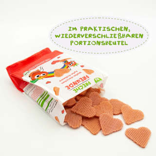 Kindersnack Waffel-Herzchen Apfel-Erdbeere, ab 1 Jahr Freche Freunde