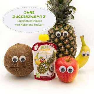 Quetschie Apfel, Banane, Ananas & Kokosnuss ab dem 6. Monat Freche Freunde
