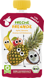 Quetschie Apfel, Banane, Ananas & Kokosnuss ab dem 6. Monat Freche Freunde