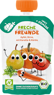 Quetschie Apfel, Birne, Karotte & Kürbis ab 6 Monaten Freche Freunde