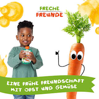 Quetschie Apfel, Birne, Karotte & Kürbis ab 6 Monaten Freche Freunde