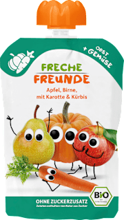 Quetschie Apfel, Birne, Karotte & Kürbis ab 6 Monaten Freche Freunde