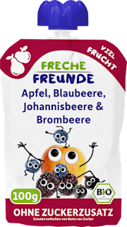 Quetschie Apfel, Blaubeere, Johannisbeere & Brombeere ab 6 Monaten Freche Freunde