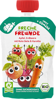 Quetschie Apfel, Erdbeere mit Rote Bete & Karotte ab dem 8. Monat Freche Freunde
