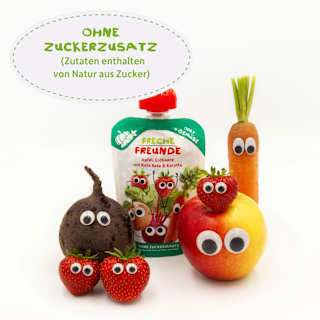 Quetschie Apfel, Erdbeere mit Rote Bete & Karotte ab dem 8. Monat Freche Freunde
