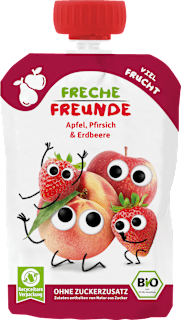 Quetschie Apfel, Pfirsich & Erdbeere ab 6 Monaten Freche Freunde