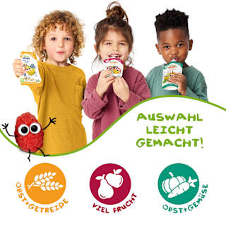 Quetschie Apfel, Pfirsich & Erdbeere ab 6 Monaten Freche Freunde