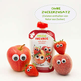 Quetschie Apfel, Pfirsich & Erdbeere ab 6 Monaten Freche Freunde