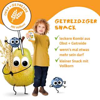 Quetschie Banane, Apfel, Himbeere, Blaubeere mit Hafer ab 6 Monaten  Freche Freunde