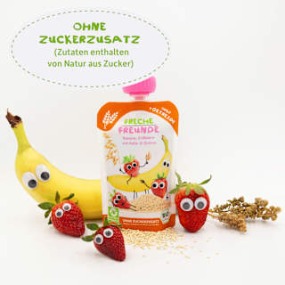 Quetschie Banane, Erdbeere mit Hafer & Quinoa ab 6 Monaten  Freche Freunde