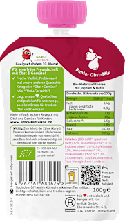 Quetschie Joghurt, Banane, Erdbeere, Apfel & Himbeere, ​ab 10 Monate Freche Freunde