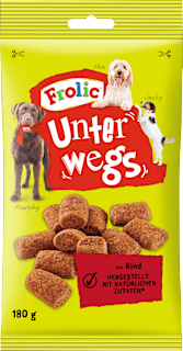 Hundeleckerli mit Rind, unterwegs Frolic