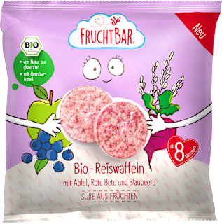 Babysnack Reiswaffeln mit Apfel, rote Bete & Blaubeere ab 8 Monaten FruchtBar