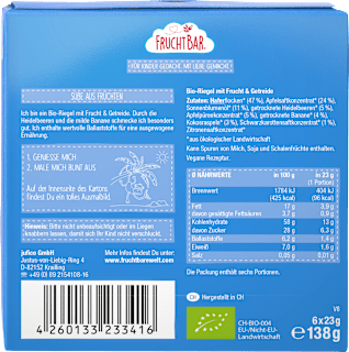 Fruchtriegel Heidelbeere Banane Hafer ab 3 Jahren (6x23 g) FruchtBar